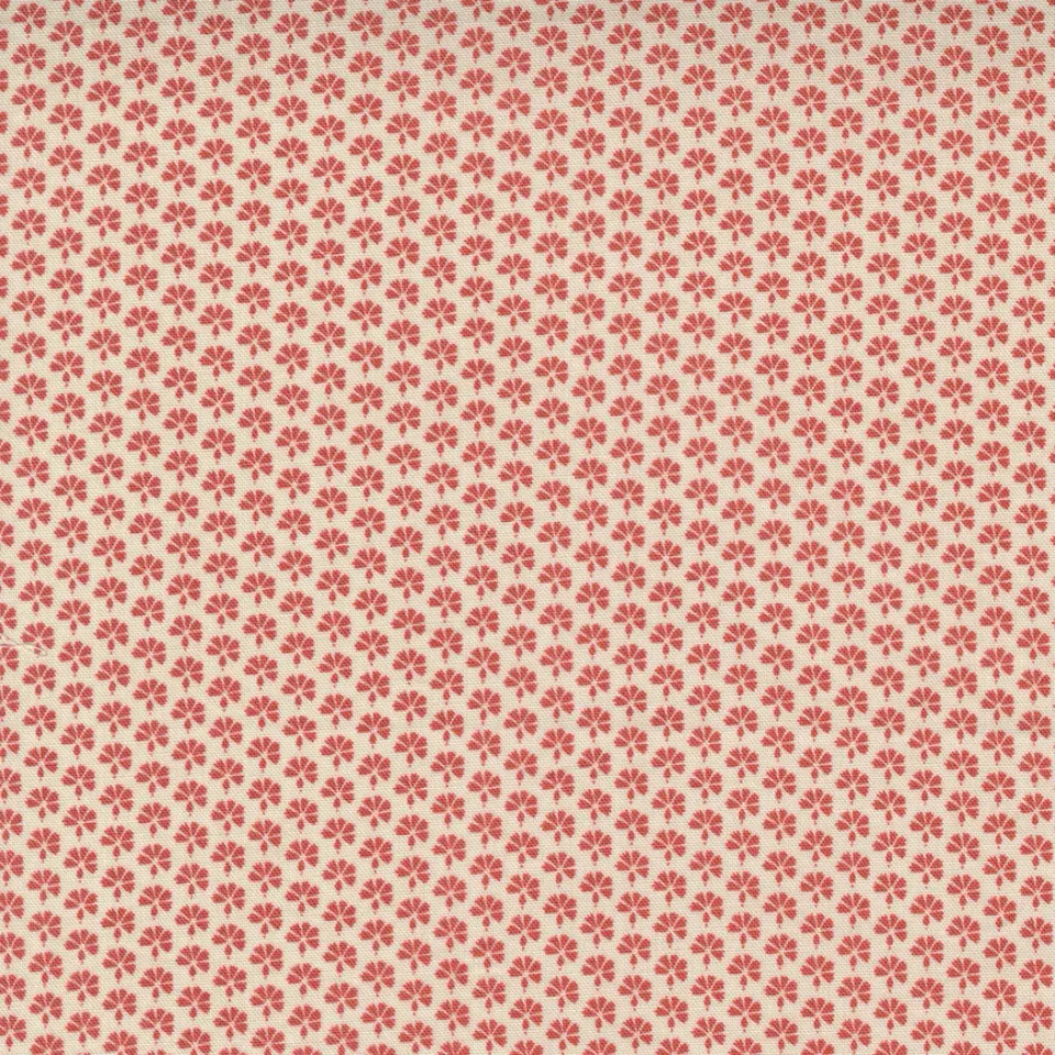 French General Bonheur de Jour 13918 19 tissu coton rouge pearl