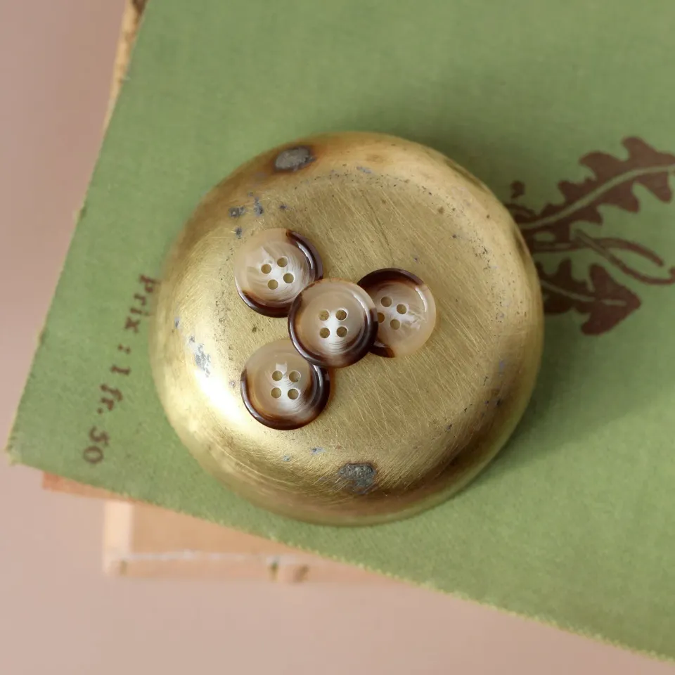 La Maison Naïve Écaille 15 mm bouton 4 trous brillant