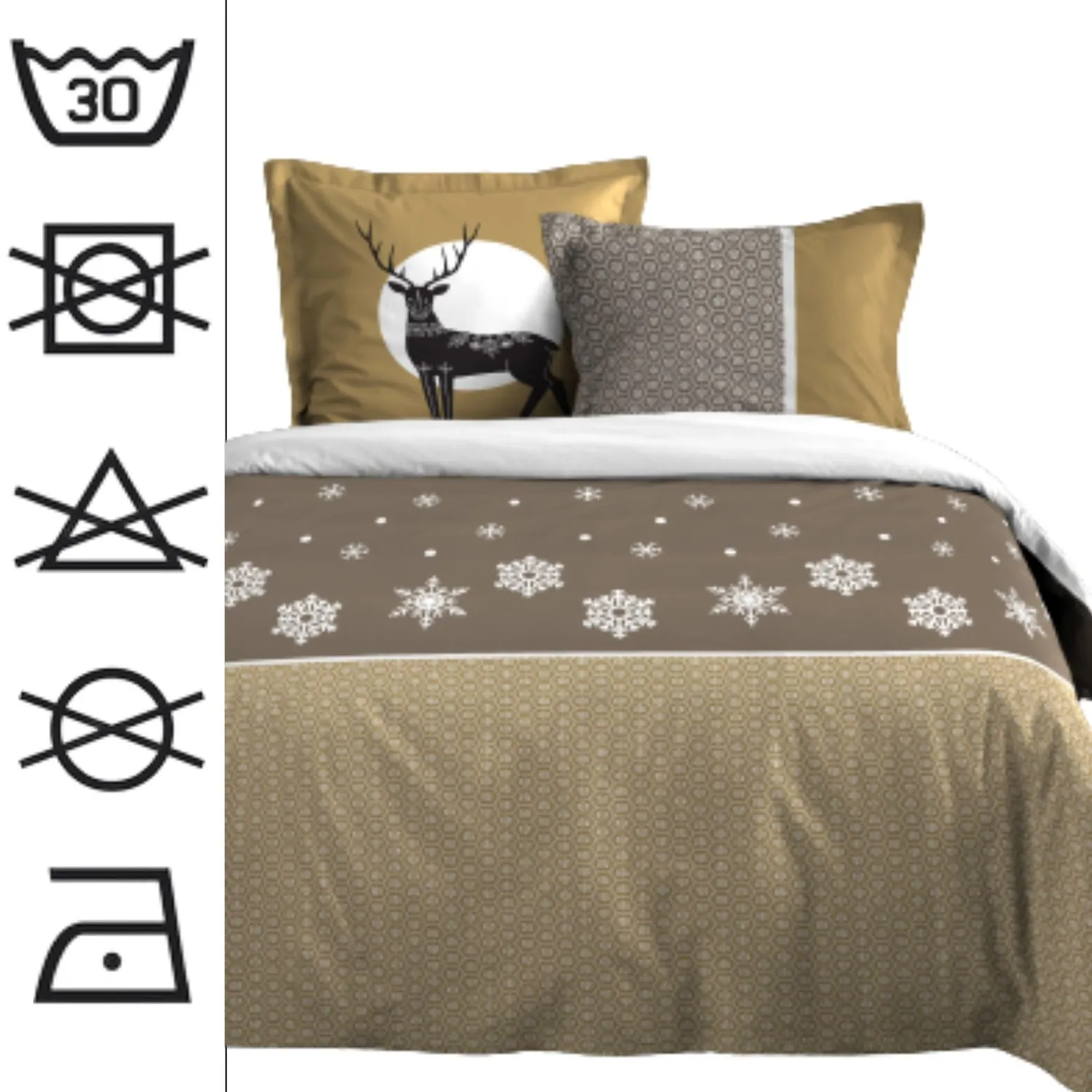 STOF Estrella parure 240x220 cm or coton 3 pièces