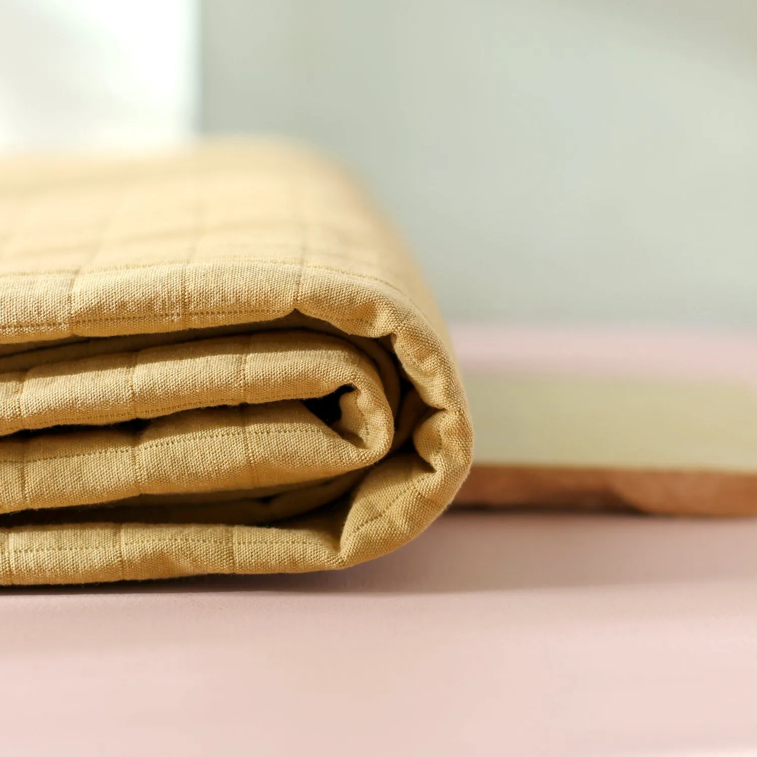 La Maison Naïve coton matelassé Bronze tissu uni capitonné