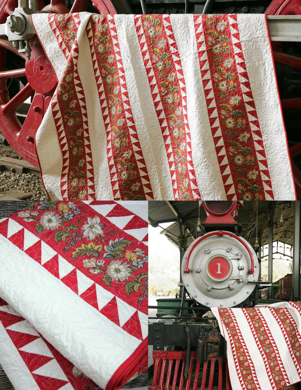 French General Bon Voyage St. Remy patron quilt 70x72 imprimé