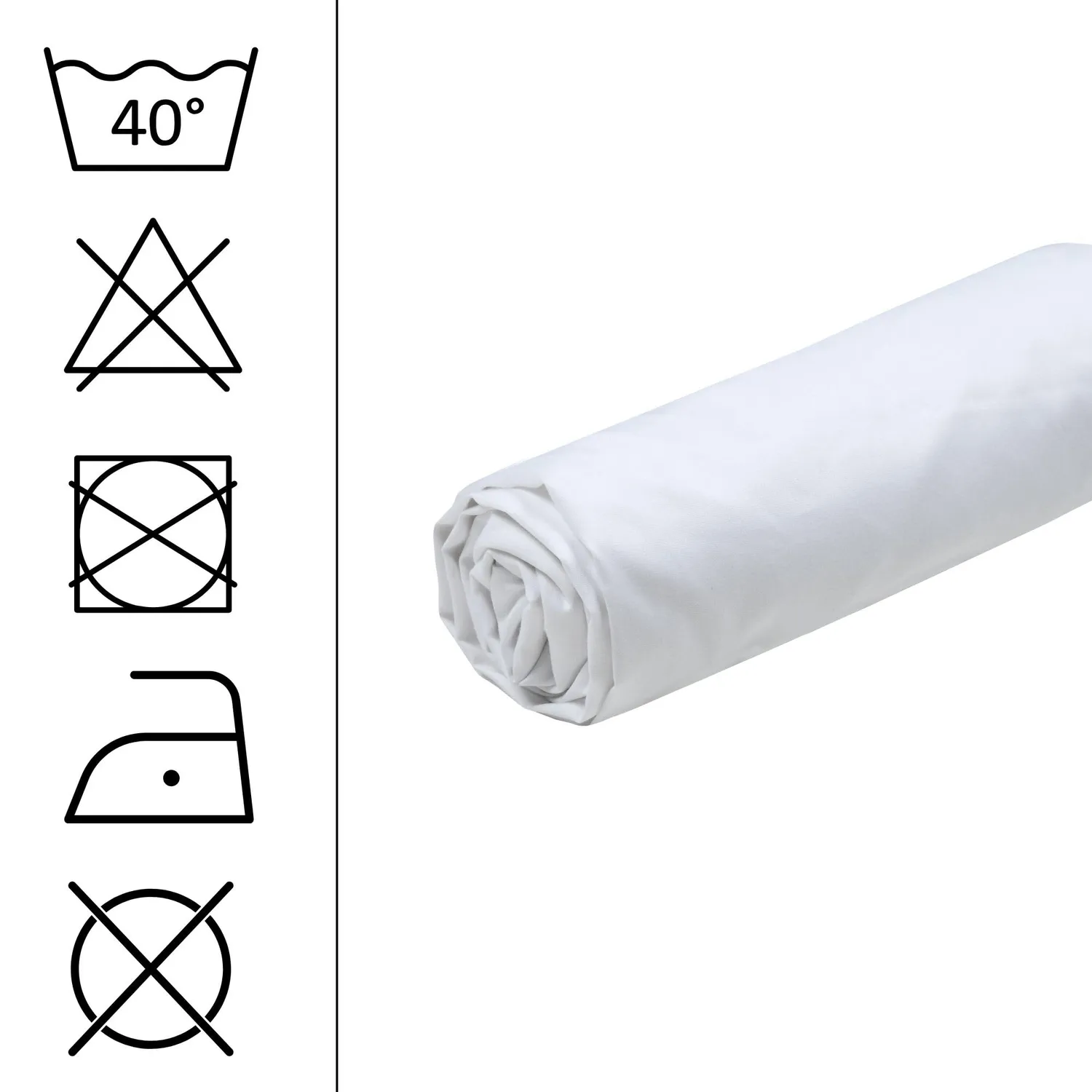 Stof Elysée drap-housse blanc 90x190 cm percale