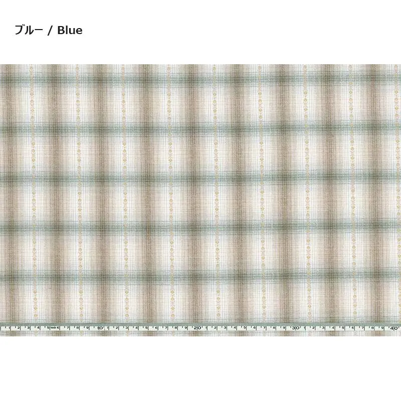 Yoko Saito web2604-A09 tissu coton carreaux bleu au mètre
