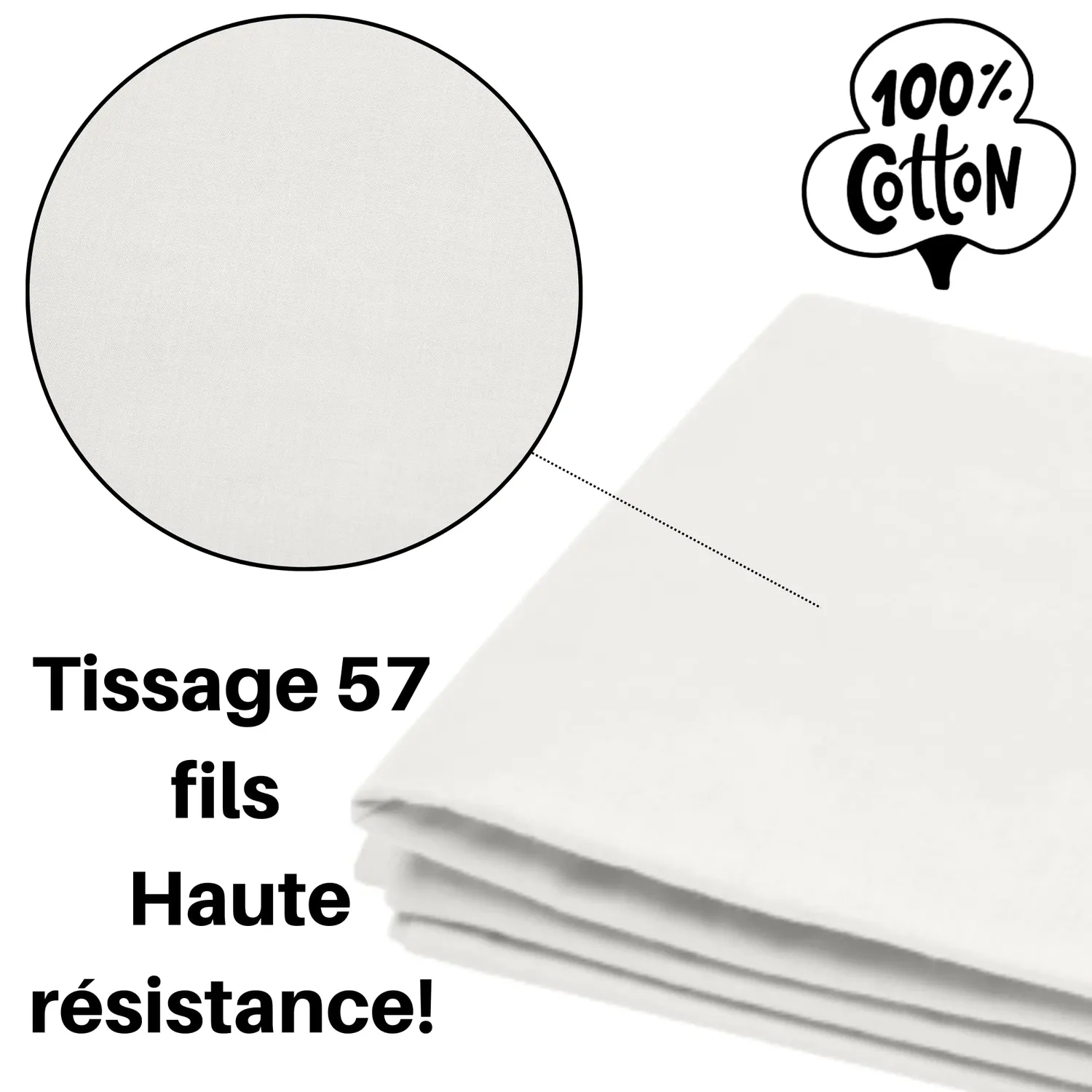 STOF Eden drap plat 240x300 cm ivoire coton