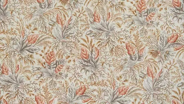 French General Jardin Gardinier Coral tissu déco lin