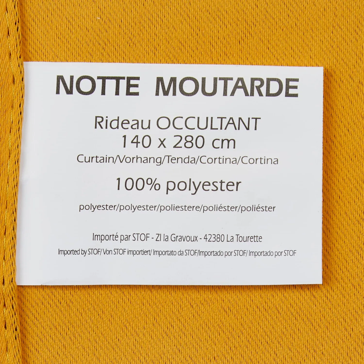 Stof Notte rideau occultant 140x280 cm moutarde polyester