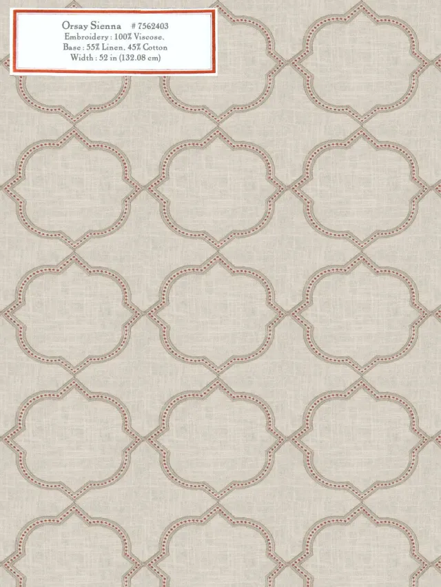 French General Orsay Sienna tissu ameublement sienna au mètre