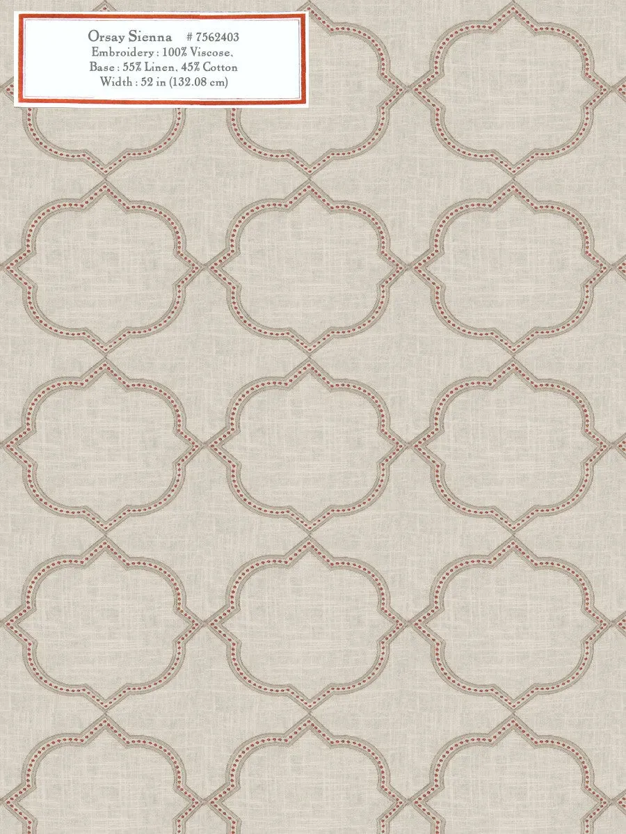 French General Orsay Sienna tissu ameublement sienna au mètre
