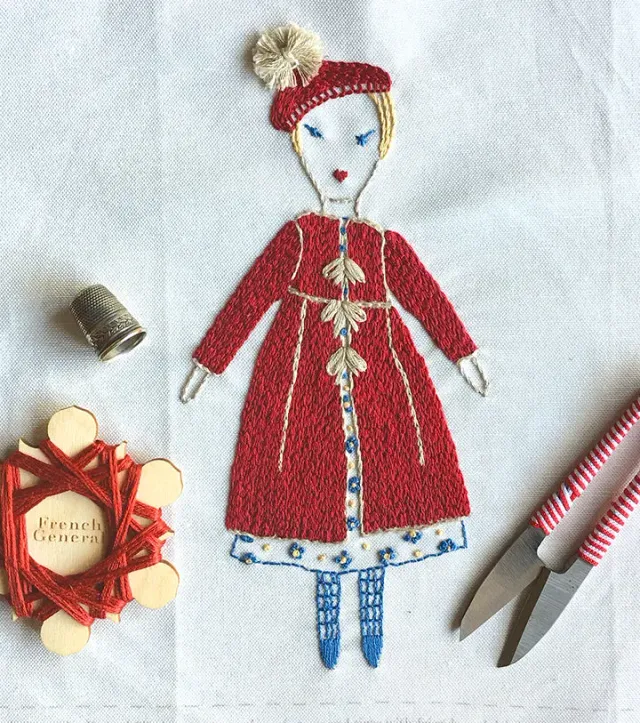 French General Petite Lillie kit broderie toile coton fils