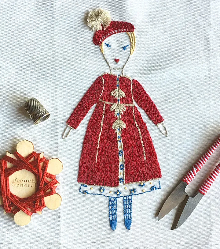 French General Petite Lillie kit broderie toile coton fils