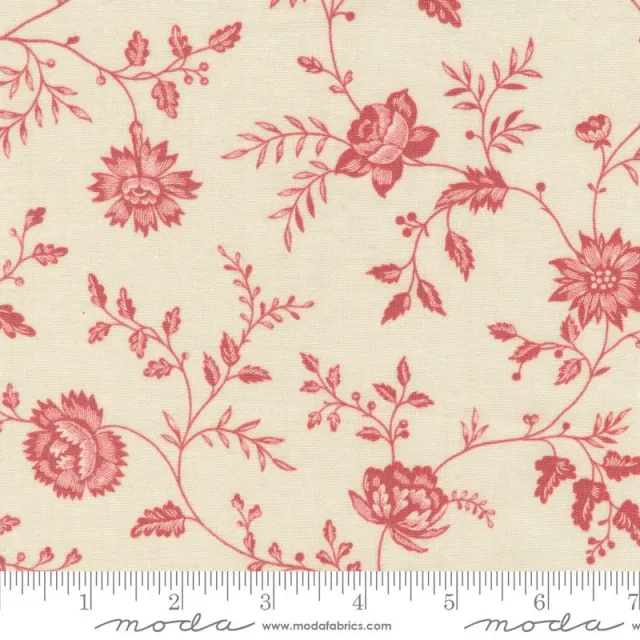 French General Rouenneries Trois Faded Red 13962 11 tissu coton au mètre