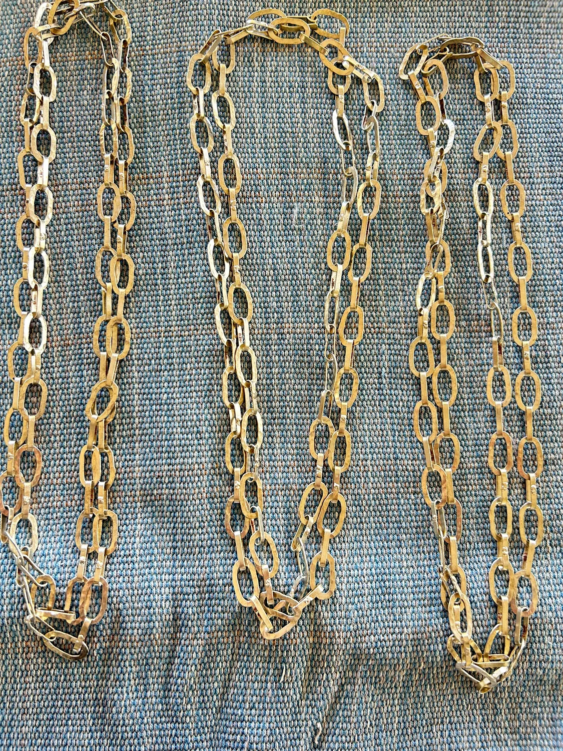 French General chaîne collier argent allemand 44 pouces martelé
