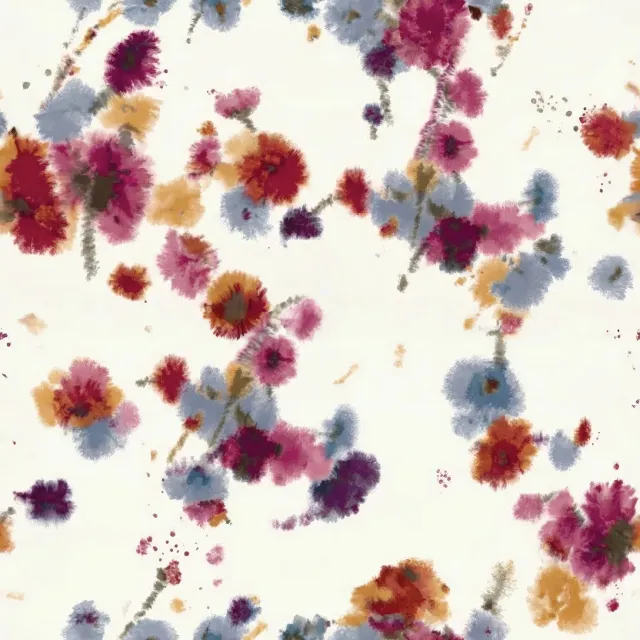 Elastron Aquarela Raspberry tissu fleuri au mètre