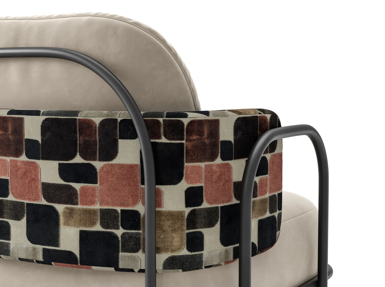 Elastron Mosaic tissu décoratif Terra au mètre motif géométrique