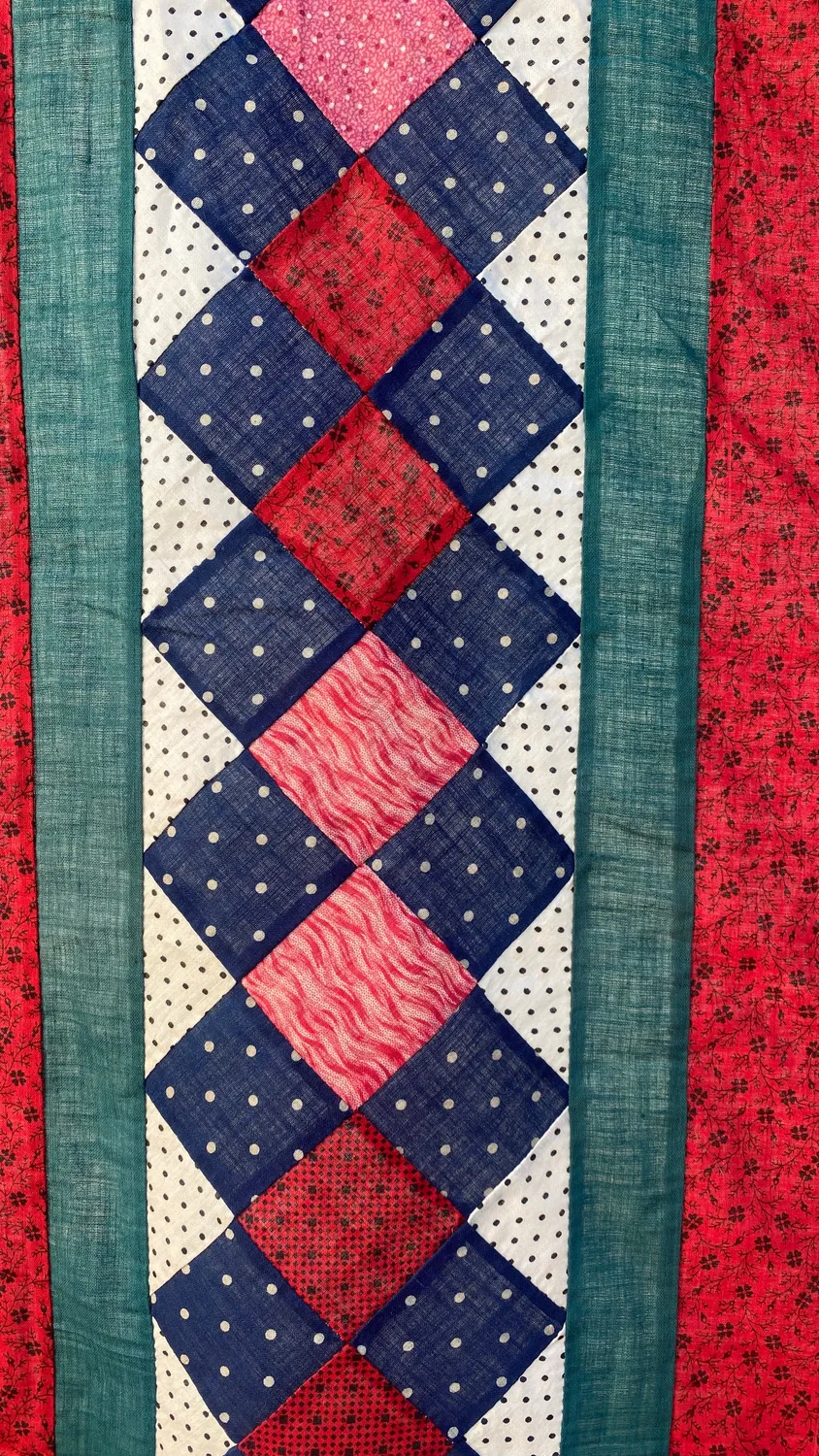 French General Antique Bars Four-Patch dessus quilt patchwork 223x183