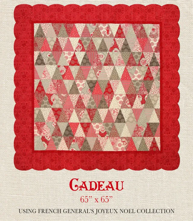 French General Joyeux Noel Cadeau patron quilt 65x65 imprimé