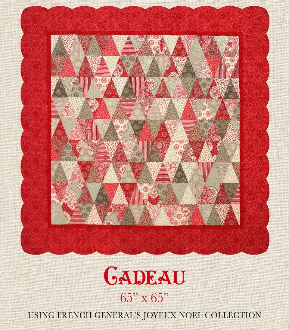 French General Joyeux Noel Cadeau patron quilt 65x65 imprimé