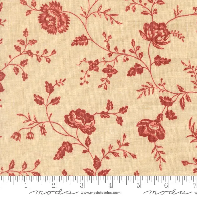 French General Le Jardin Rouge Pearl 36155 15 tissu coton au mètre