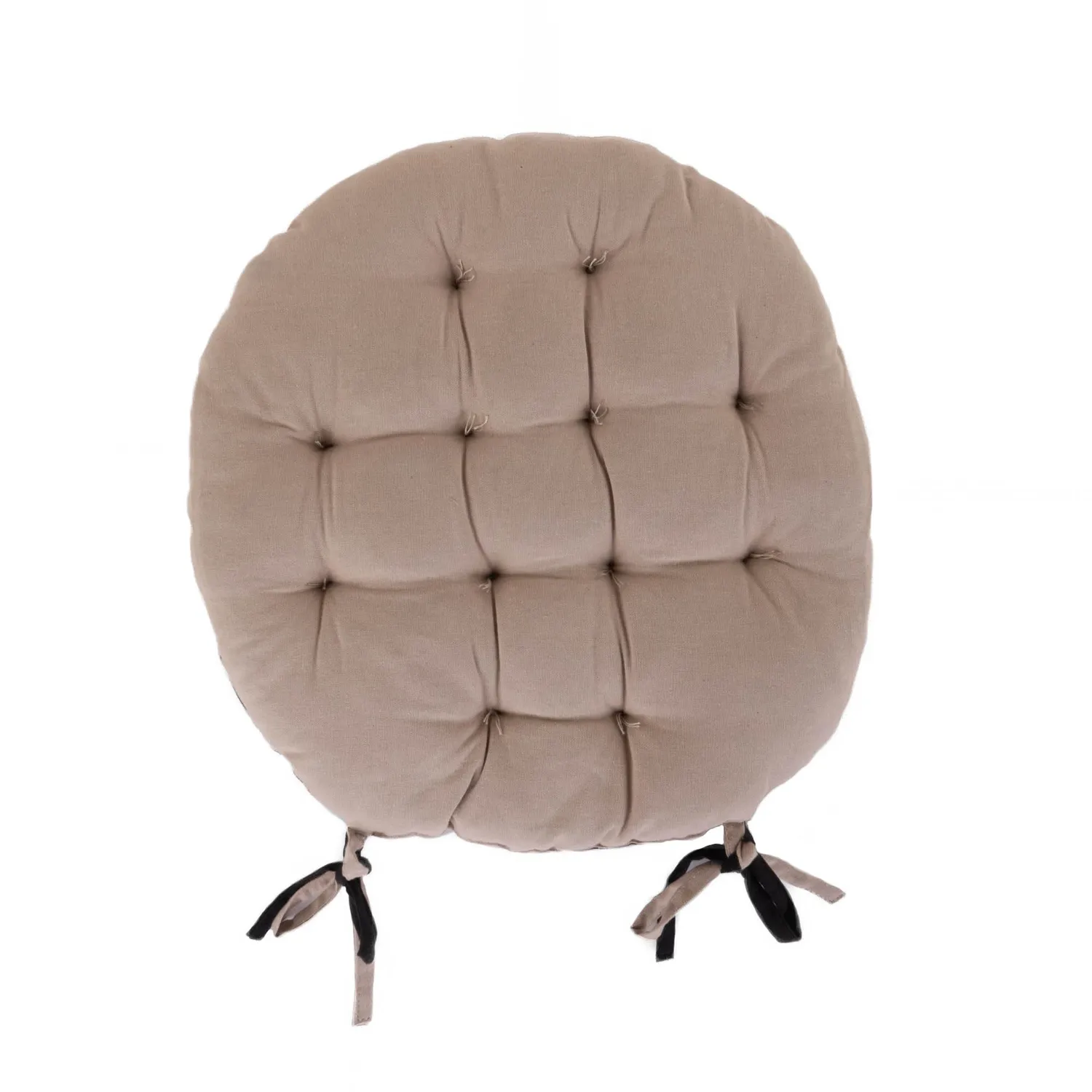 STOF Duo galette de chaise ronde Ø38 cm noir lin coton