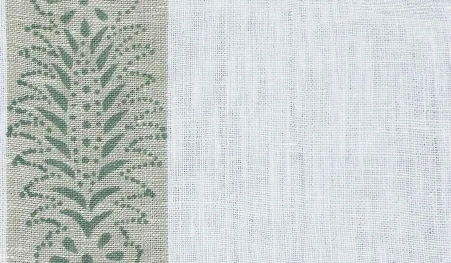French General Jardin Elodie Vert tissu lin ameublement au mètre