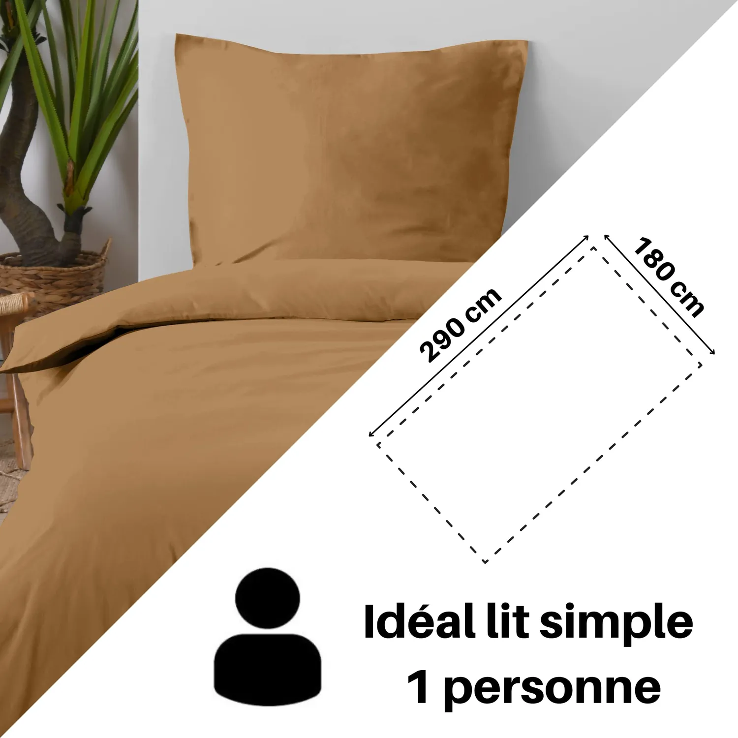 STOF Eden drap plat 180x290 cm curry 100% coton