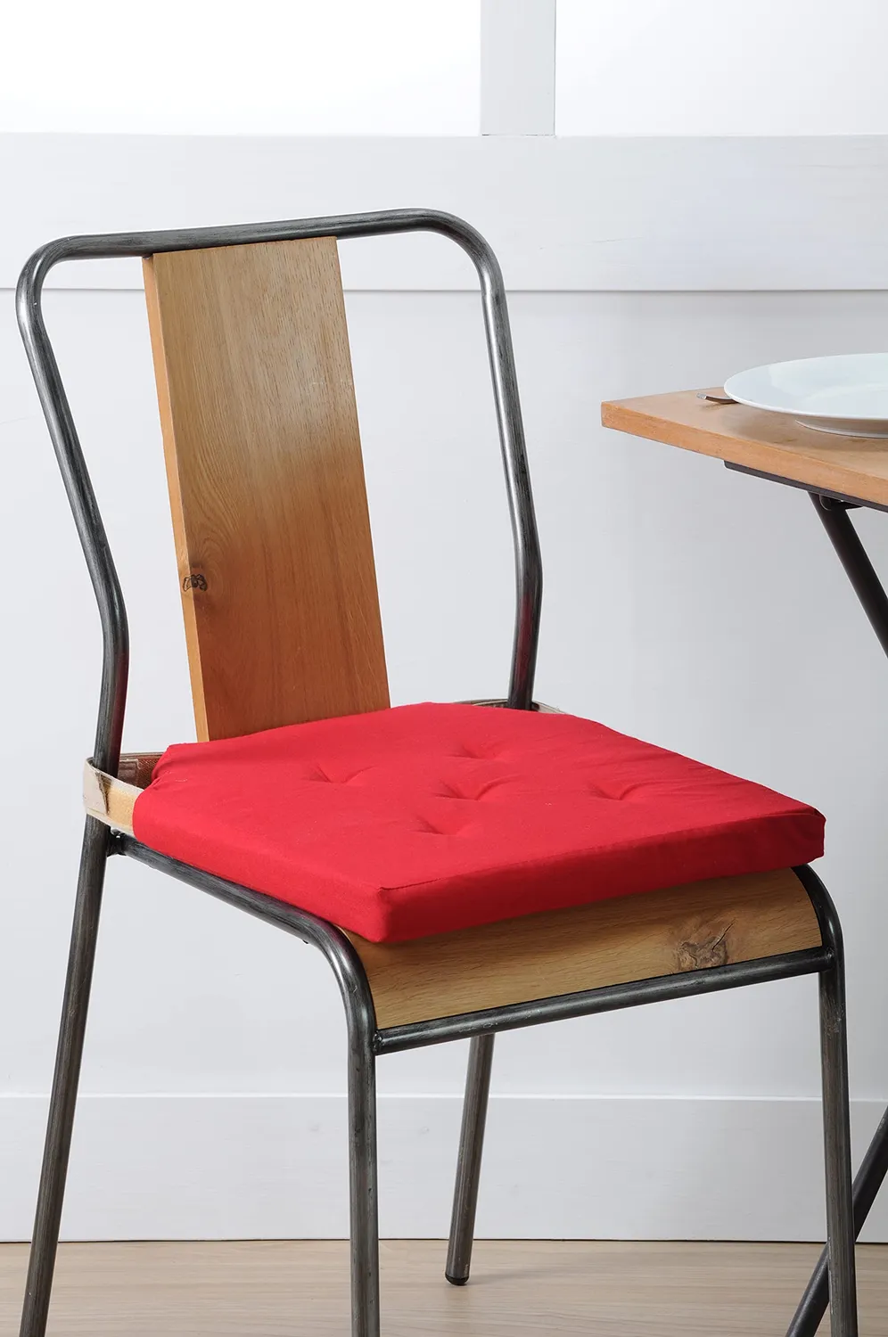STOF Charme galette de chaise rouge 40x40 cm coton