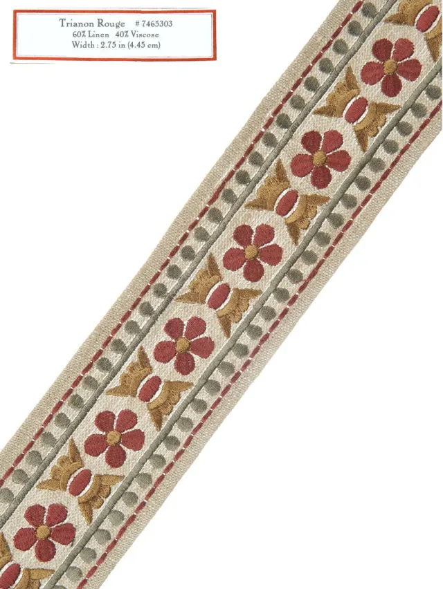 French General Trianon Rouge galon passementerie 7 cm