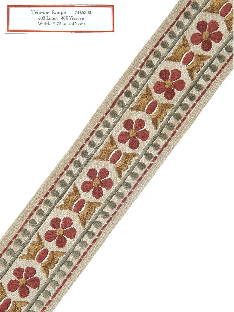 French General Trianon Rouge galon passementerie 7 cm
