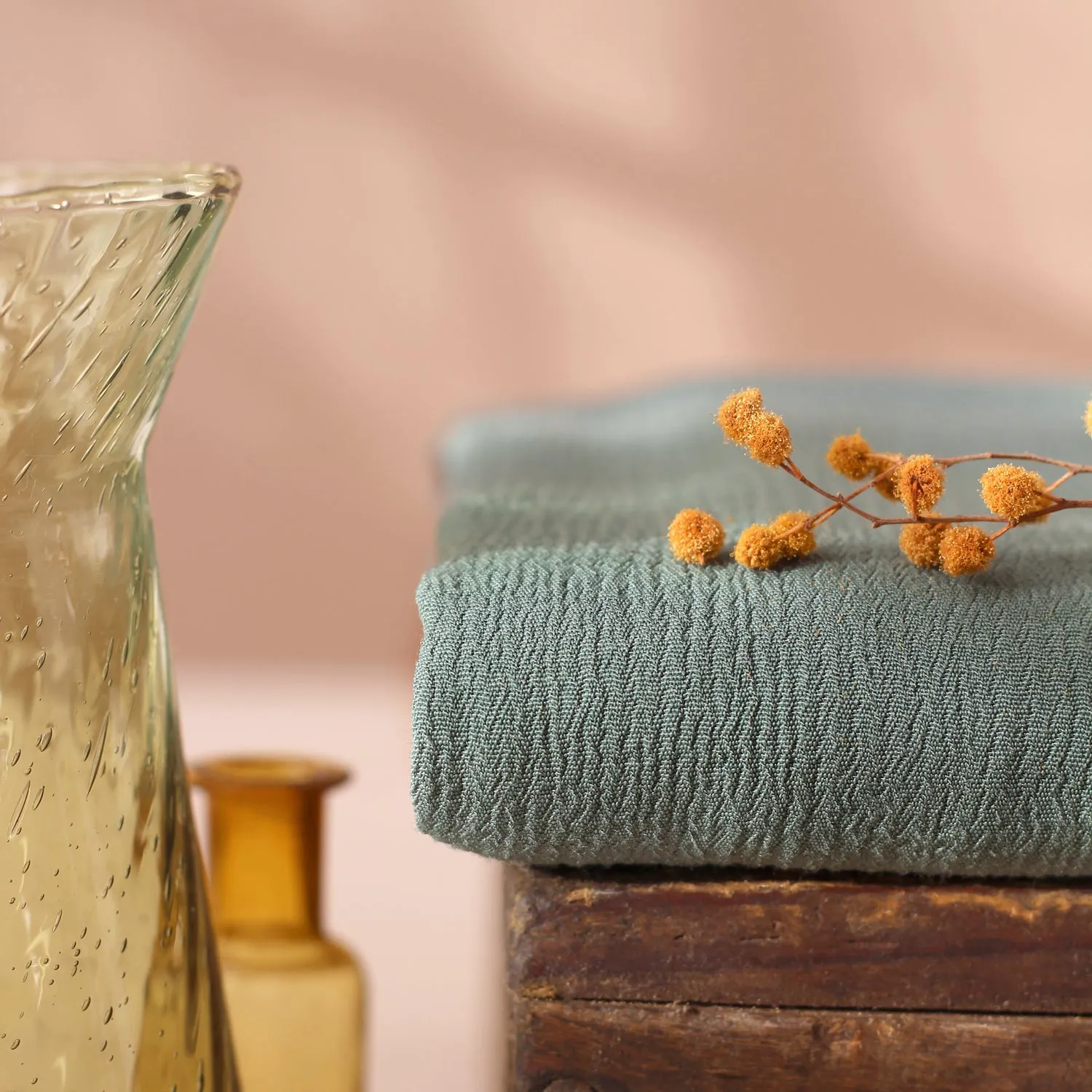 La Maison Naïve Crêpe Marocain tissu viscose laurier au mètre