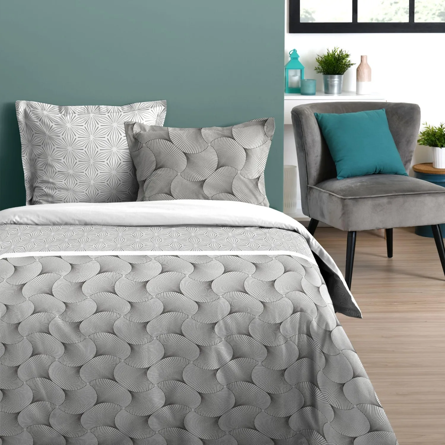 STOF Canberra parure housse couette 240x220 gris coton