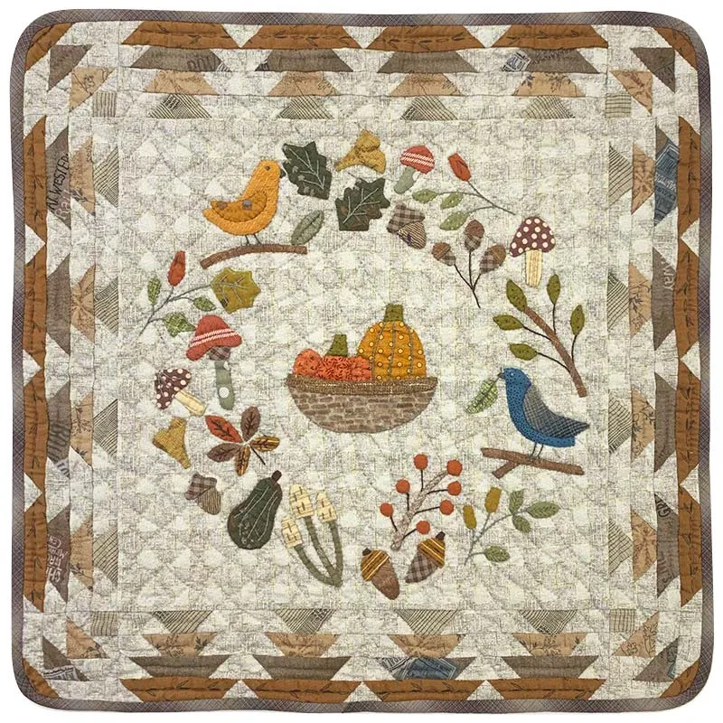 Yoko Saito Autumn Tapestry kit tapisserie oiseau 45 cm