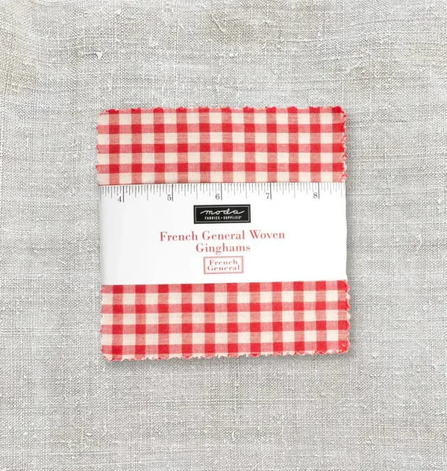 French General Woven Ginghams charm pack coton 42 x 13 cm