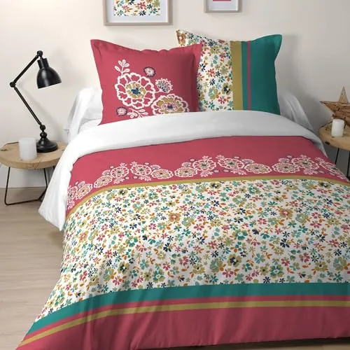 Stof Amaryllis parure housse de couette 240x220 coton multicolore