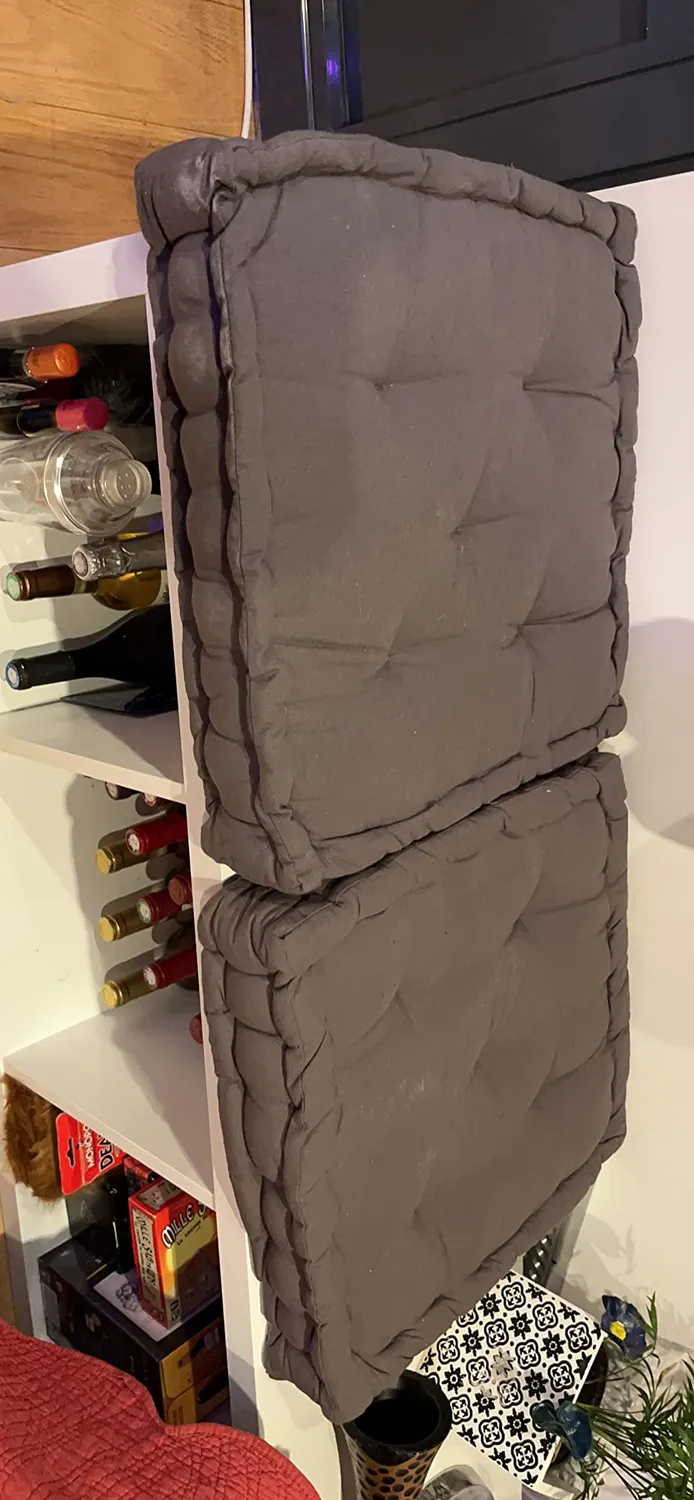 STOF Duo coussin de sol 45x45 gris matelassé