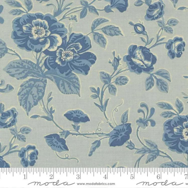 French General Bleu de France 13931 14 tissu coton bleu au mètre