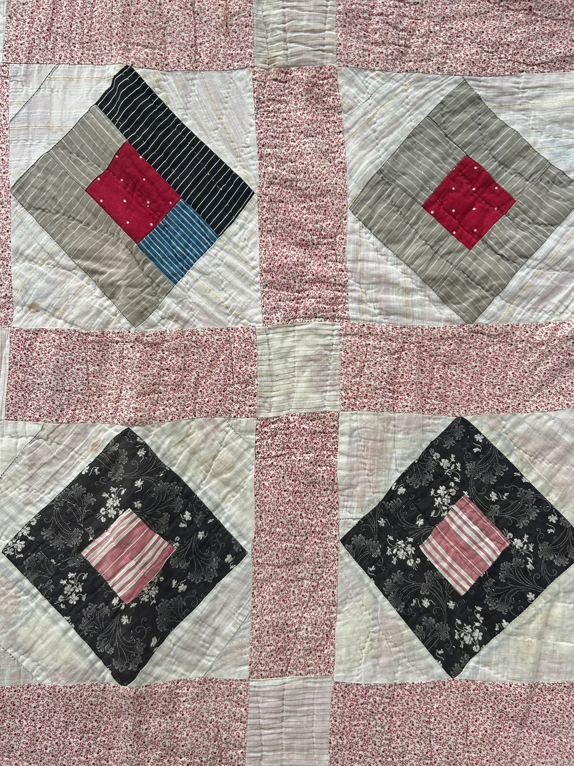 French General Quilt in a Quilt quilt ancien 178x190cm à découper