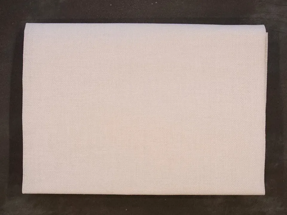 La Croix et La Manière Étamine lin 12 fils toile blanc 45x45 cm