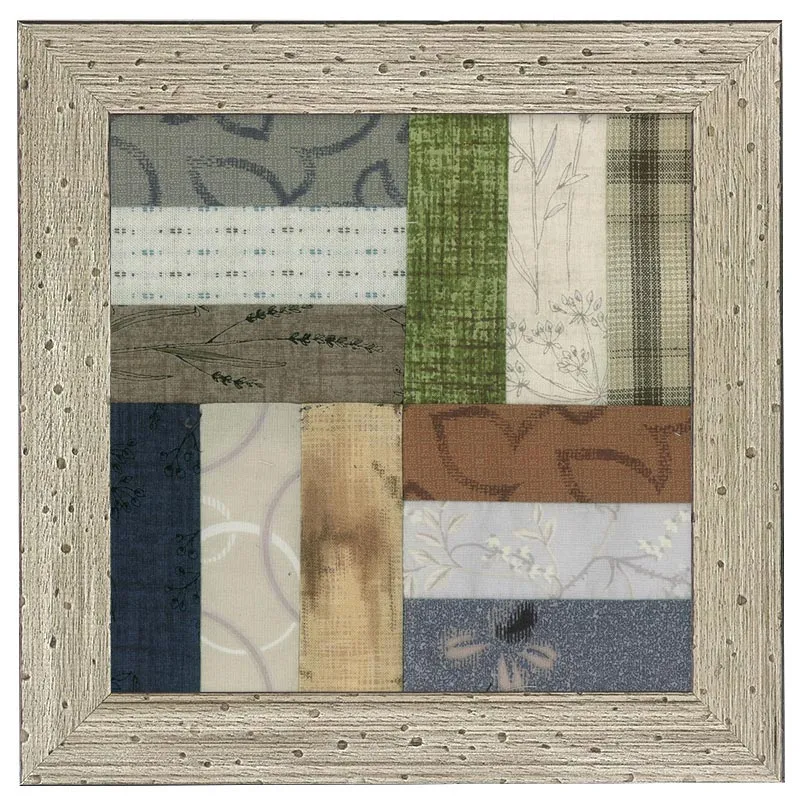 Yoko Saito QuiltParty cadre bois bleu gris 18 cm patiné