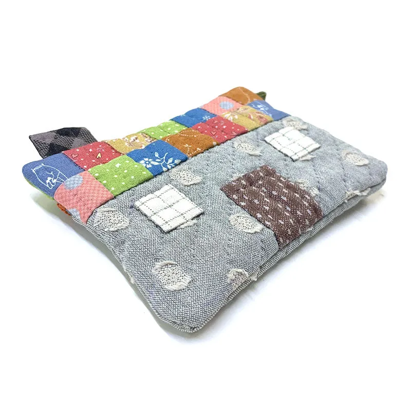 Yoko Saito House Pouch with Squares kit pochette maison 13 cm