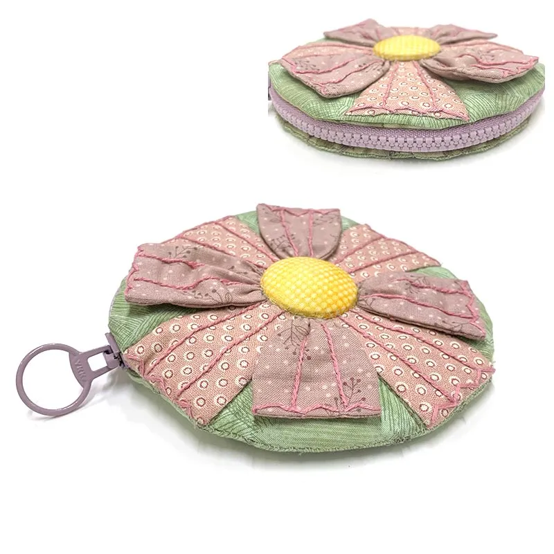 Yoko Saito Flower kit porte-monnaie tournesol zip 11 cm