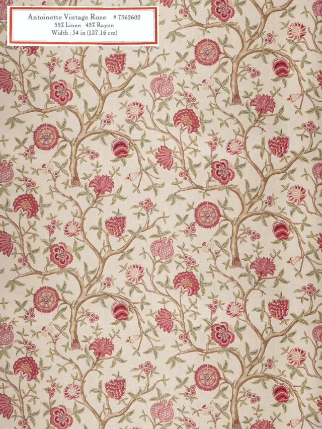 French General Antoinette Vintage Rose tissu ameublement