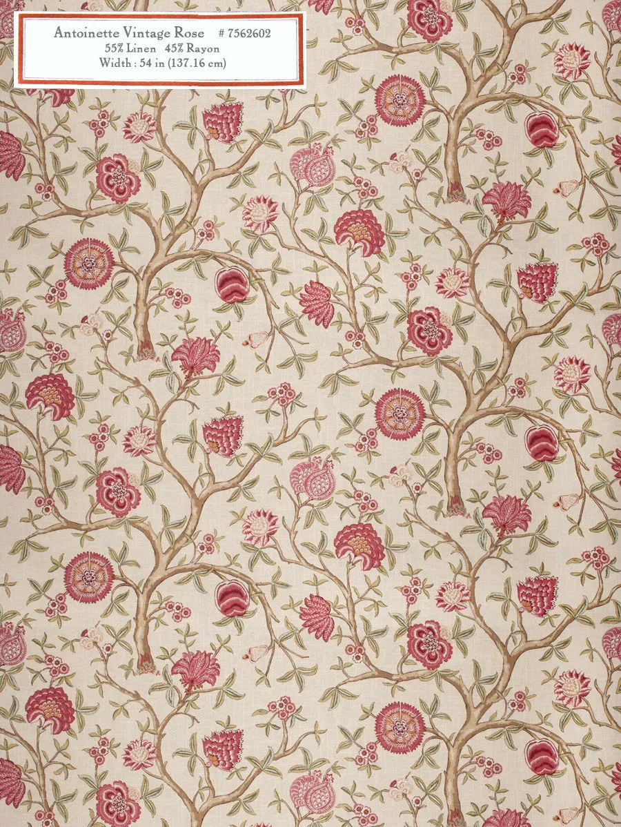 French General Antoinette Vintage Rose tissu ameublement