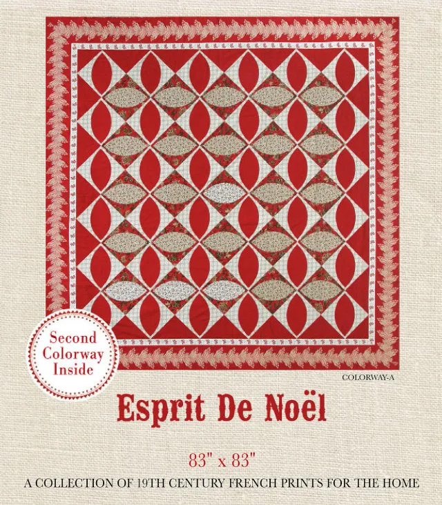 French General Esprit de Noel patron quilt imprimé 83x83
