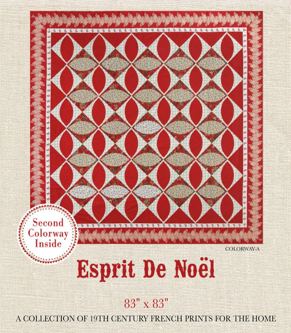 French General Esprit de Noel patron quilt imprimé 83x83