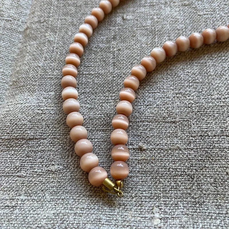French General Perles œil-de-chat rose pâle 7 mm 55 perles