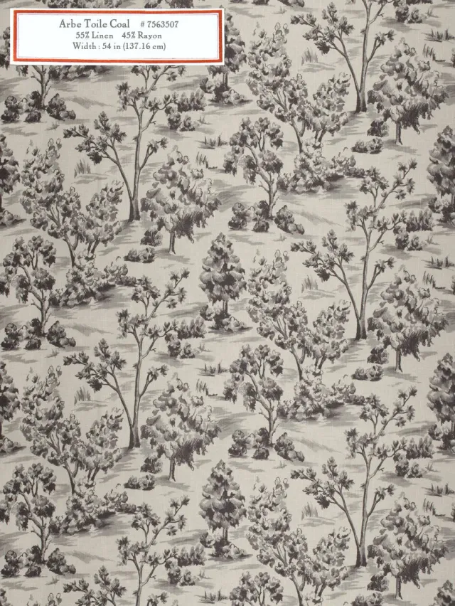 French General Arbe Toile Coal tissu ameublement charbon au mètre
