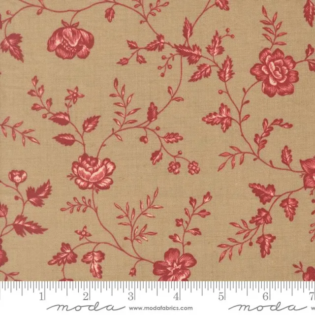 French General Le Jardin Rouge Roche 36155 13 tissu coton terra