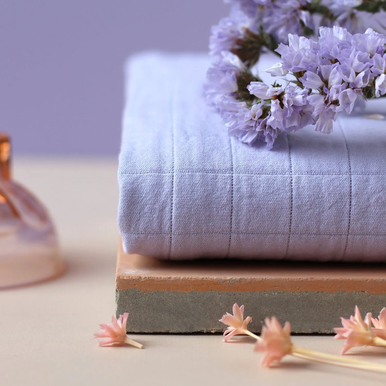 La Maison Naïve Matelassé Mauve tissu coton uni matelassé