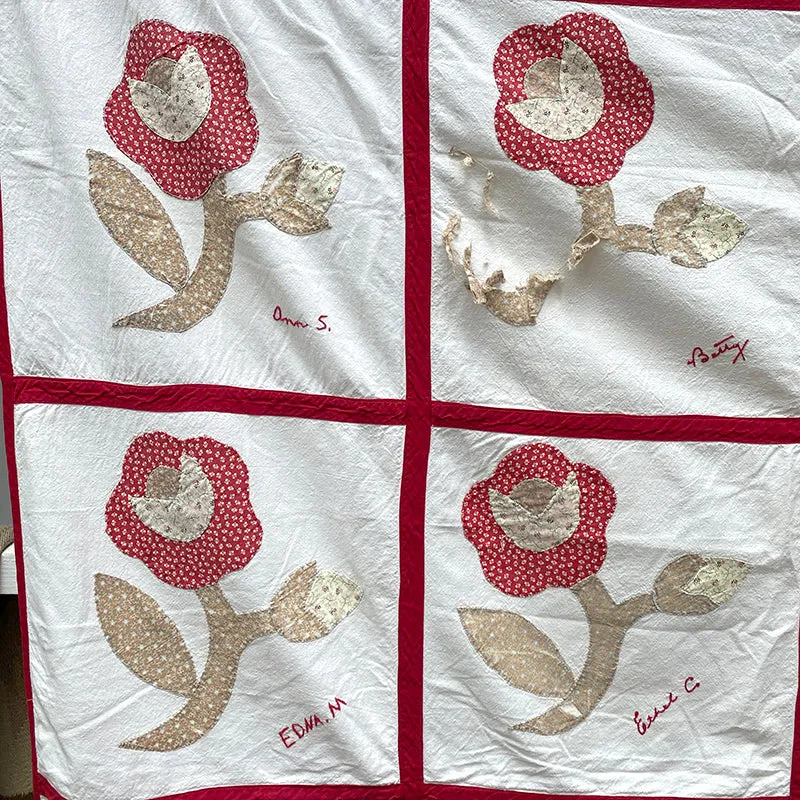 French General Antique Rose dessus de quilt ancien 137x208