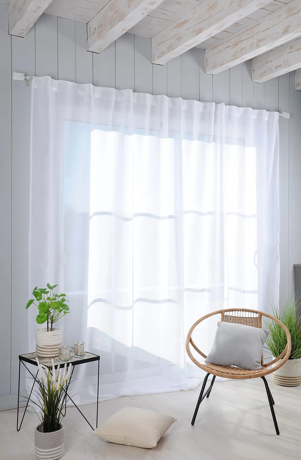 STOF Madrid voile 290x280 cm blanc polyester